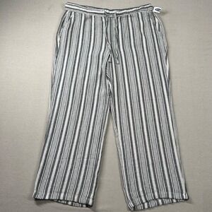 Old Navy Pants Womens‎ XL Wide Leg Linen Rayon Viscose Striped Beachy Relaxed